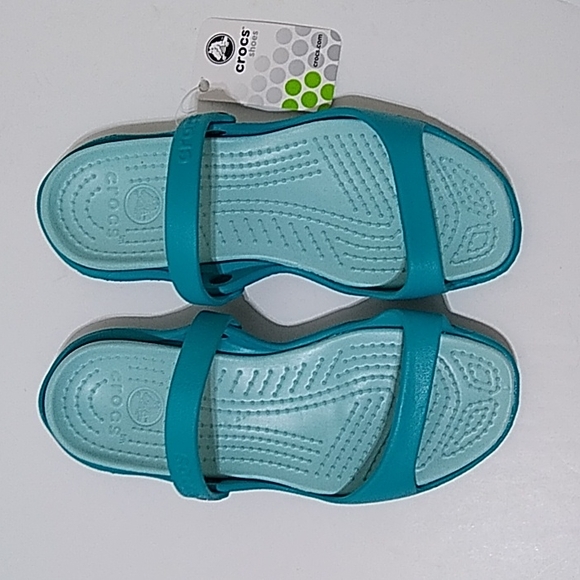CROCS Shoes - Crocs Cleo Turquoise/Sea Foam Women's Sandals